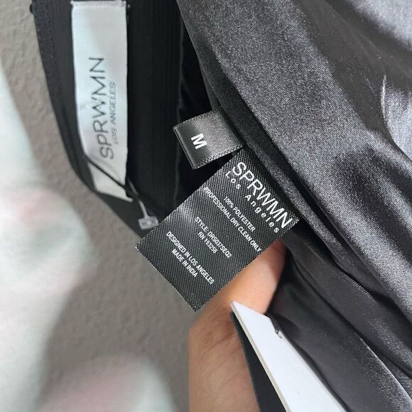 NEW‎ SPRWMN Dress Sequin Strapless Tube Midi Dress Black Size M - Picture 10 of 11